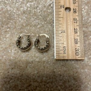 Sterling silver huggie hoop earrings